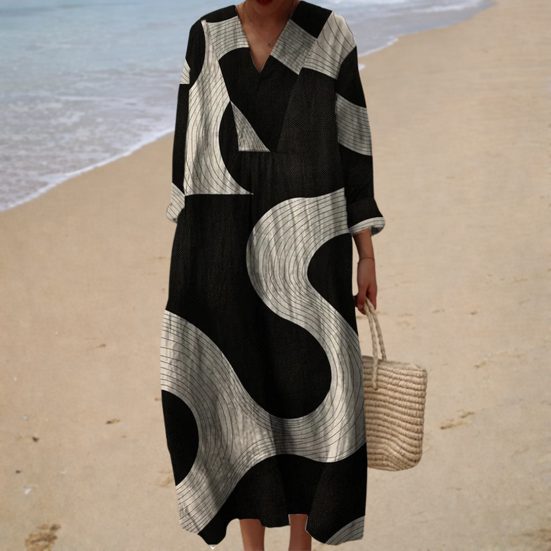 Chantal | Robe d'Été Imprimée Sublimée