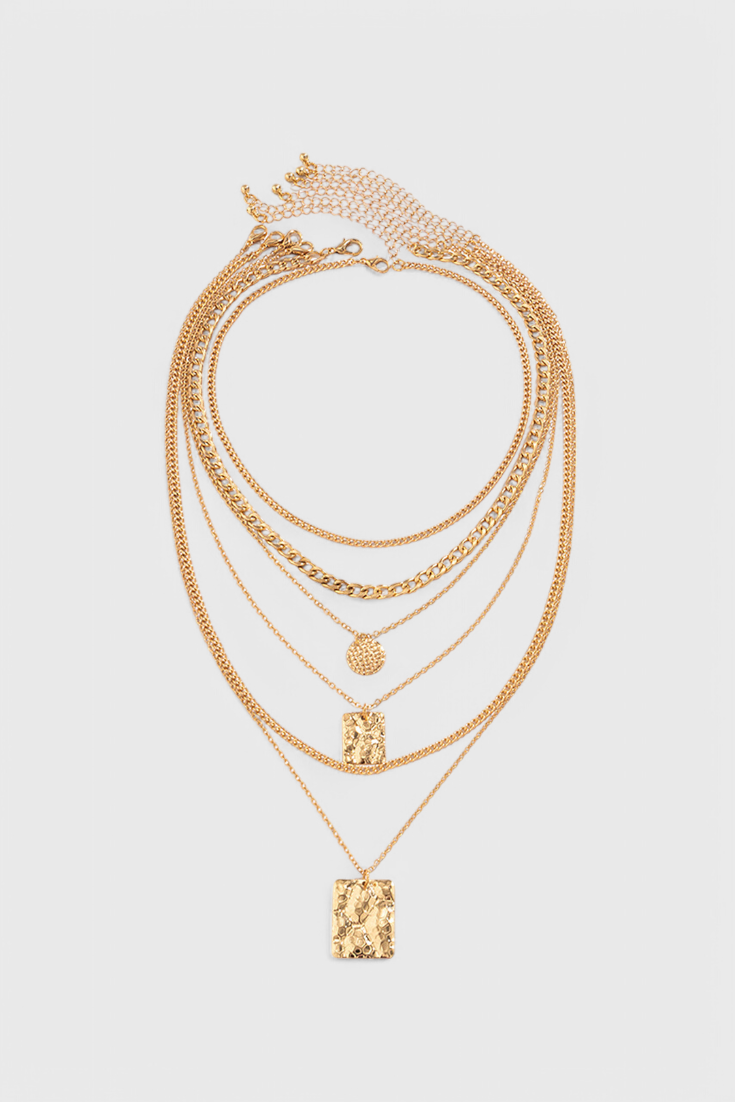 Inès | Collier Pendentif Géométrique Doré