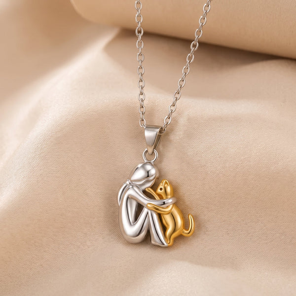 Collier Étreinte Éternelle Femme & Chat