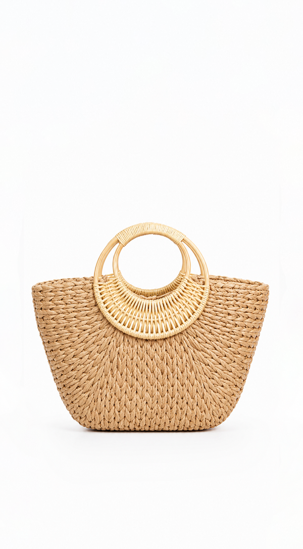 Bérénice | Sac Cabas Raphia Anse Bambou