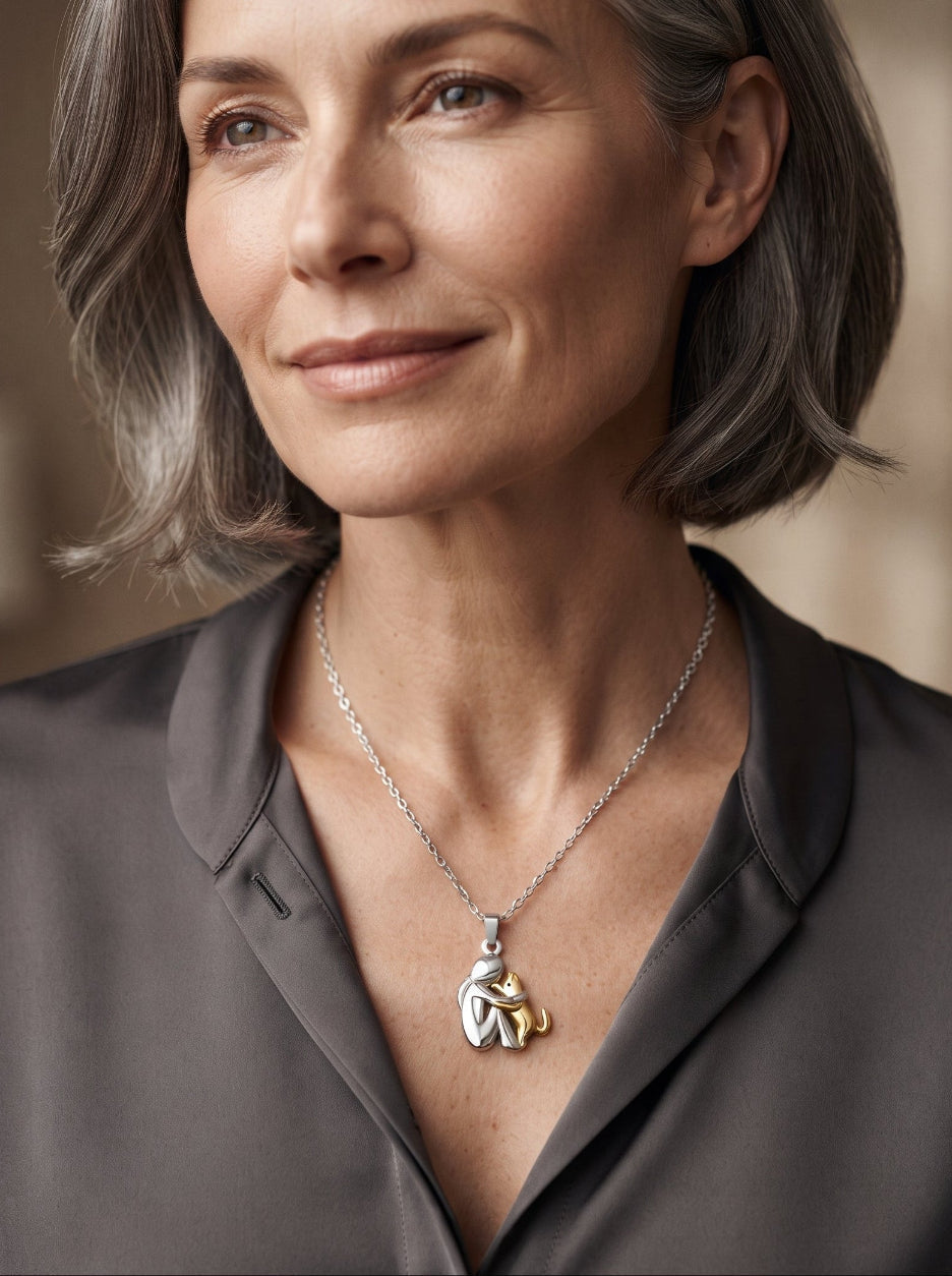 Collier Étreinte Éternelle Femme & Chat