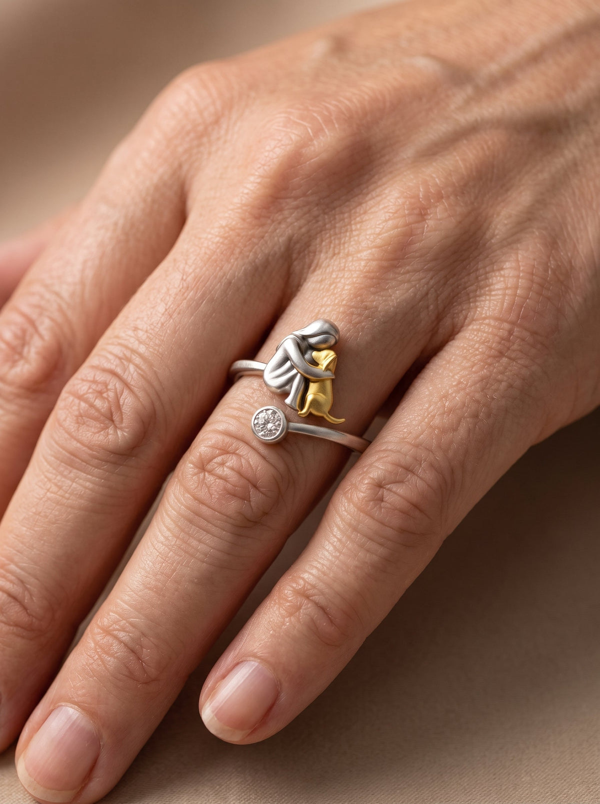 Aurore | Bague Étreinte Éternelle en Argent