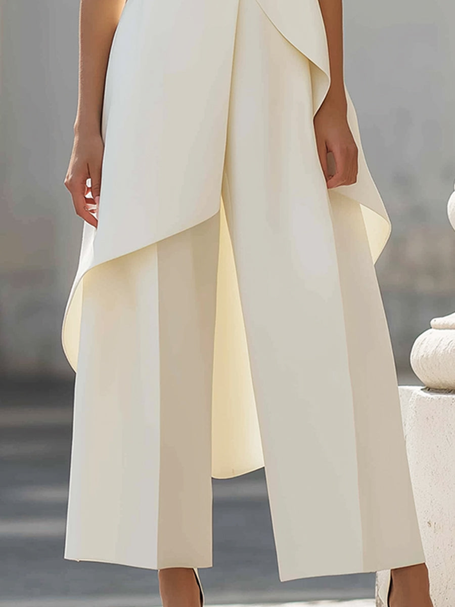 Capucine | Ensemble Élégant Top et Pantalon Large Riviera