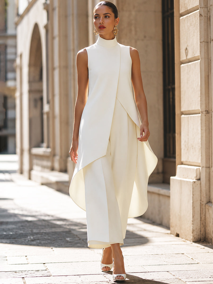 Capucine | Ensemble Élégant Top et Pantalon Large Riviera