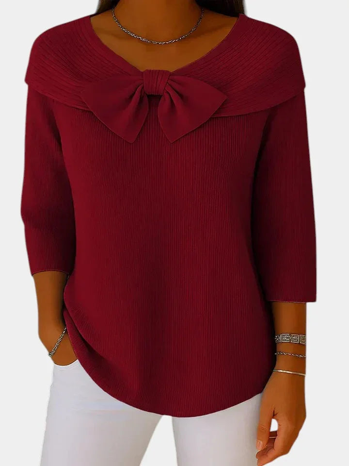 Perrine | Pull Chaud à Nœud Romantique