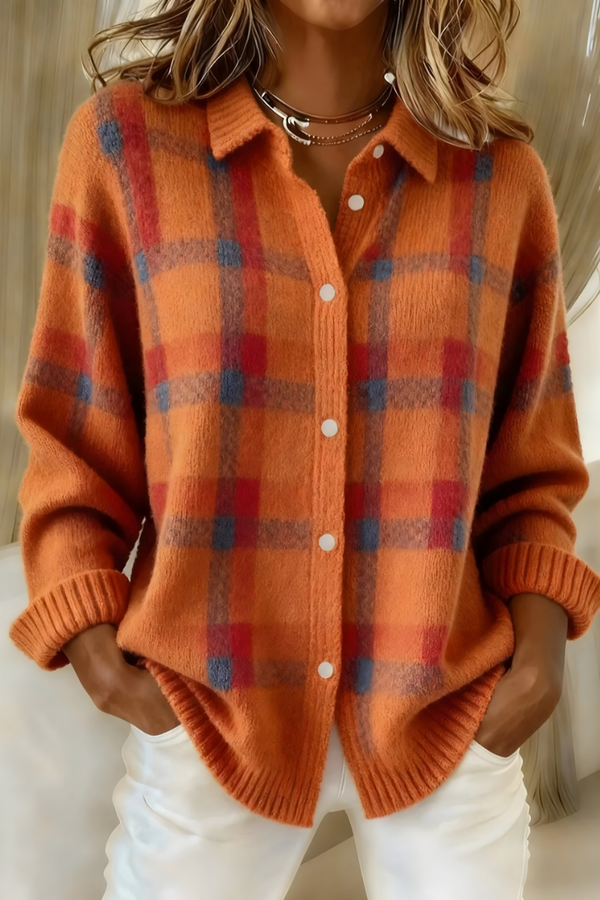 Laurence | Veste en Maille à Carreaux