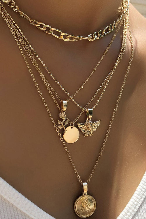 Rose | Collier Double Rang Rose et Ange