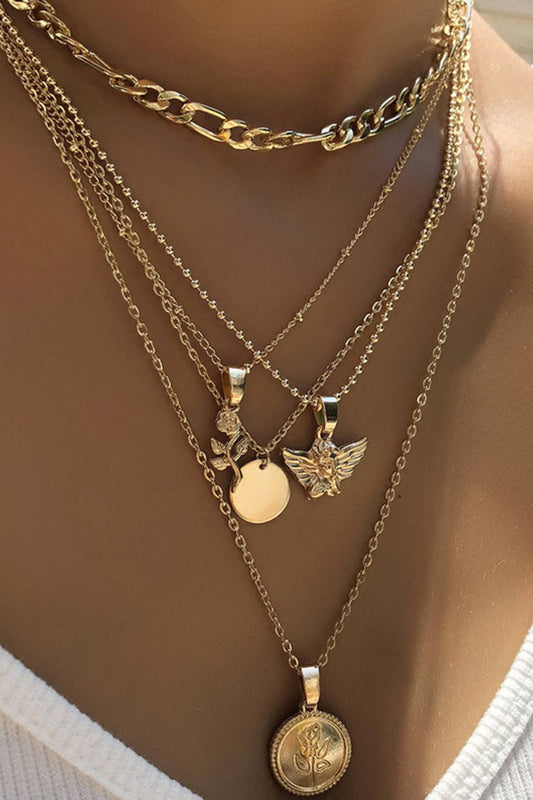 Rose | Collier Double Rang Rose et Ange