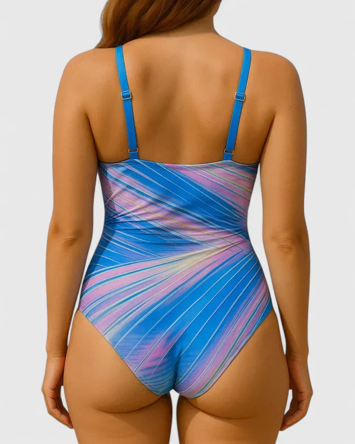 Ophélie | Maillot de Bain Élégant Rayé