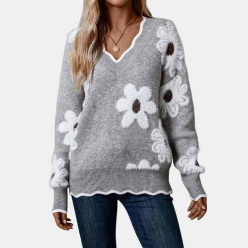 Élodie | Pull Floral Col V