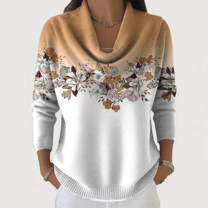 Albertine | Pull Fleuri à Col Roulé