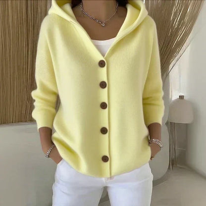Sidonie | Gilet en Maille à Capuche Évasé