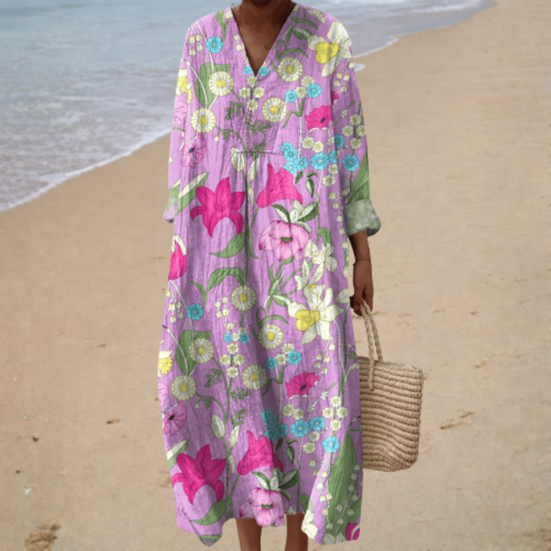 Ginette | Robe d'Été Imprimée Flatteuse