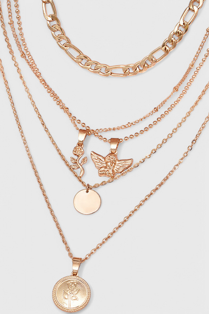 Rose | Collier Double Rang Rose et Ange