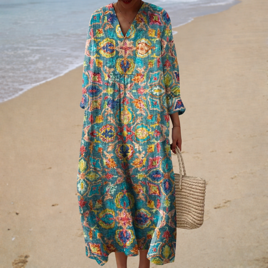 Bénédicte | Robe d'Été Imprimée Sublimée