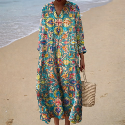 Bénédicte | Robe d'Été Imprimée Sublimée