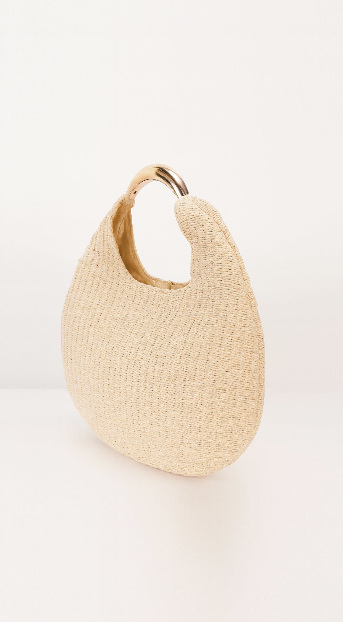 Manon | Sac Hobo Effet Paille à Anse Métallique