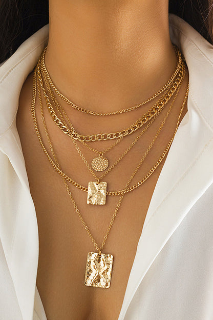 Inès | Collier Pendentif Géométrique Doré