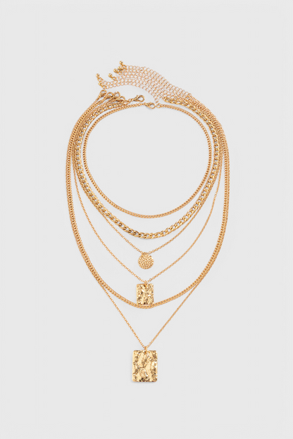 Inès | Collier Pendentif Géométrique Doré