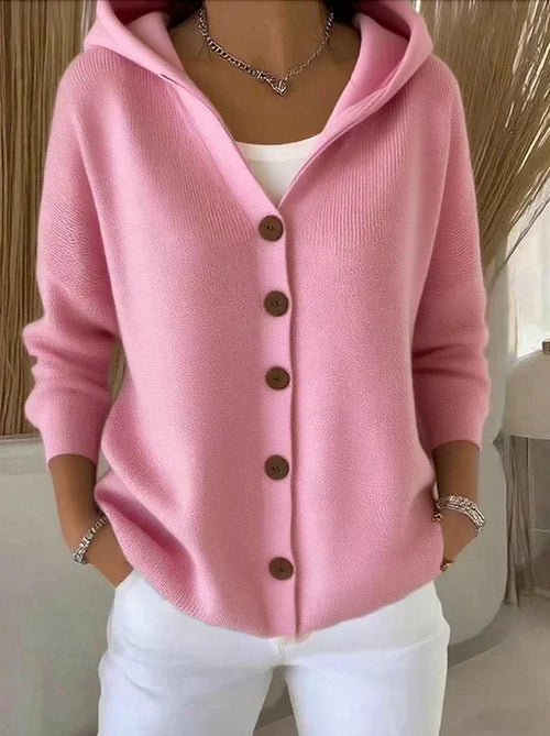 Sidonie | Gilet en Maille à Capuche Évasé