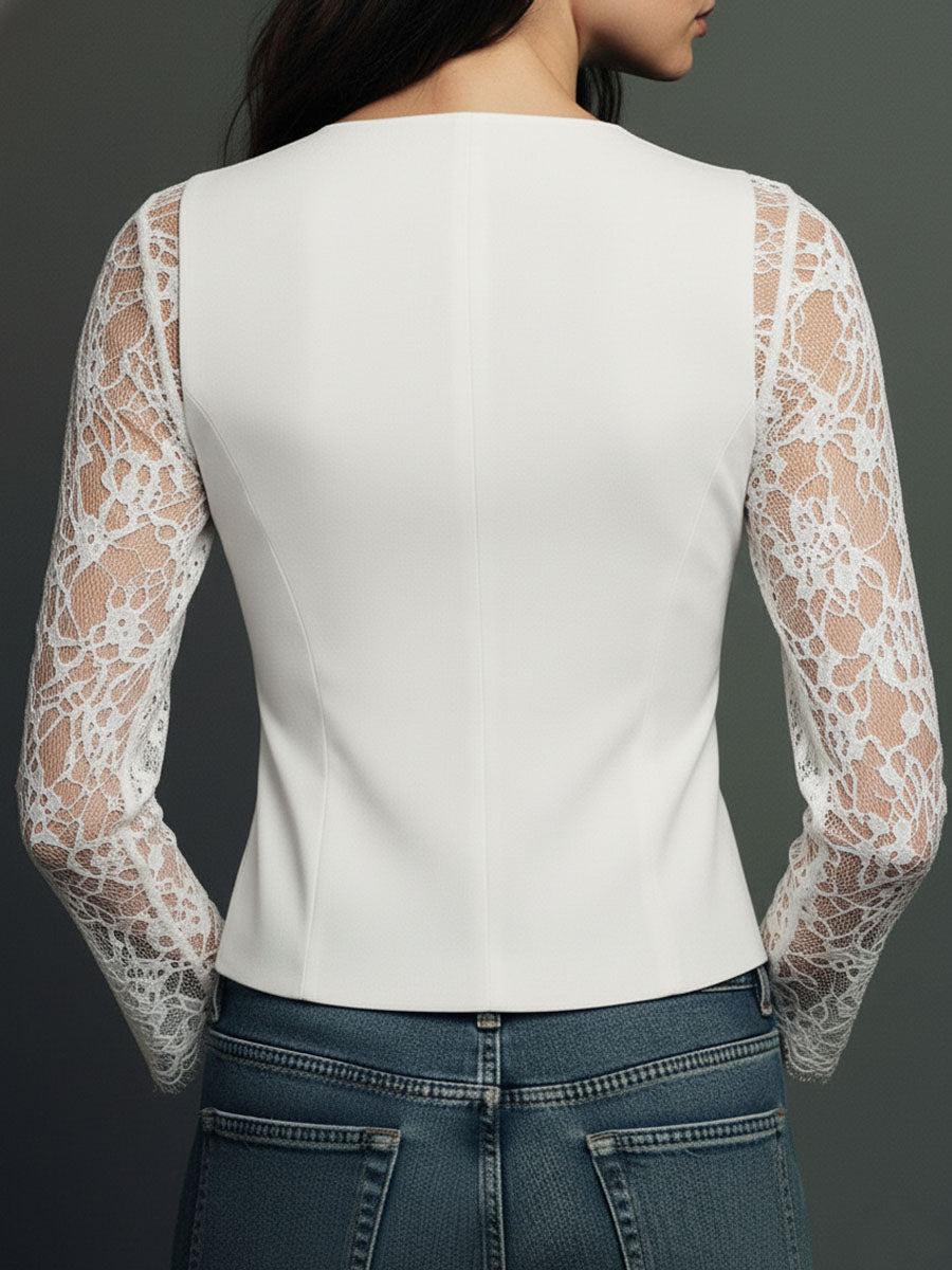 Noémie | Blazer Cintré à Dentelle