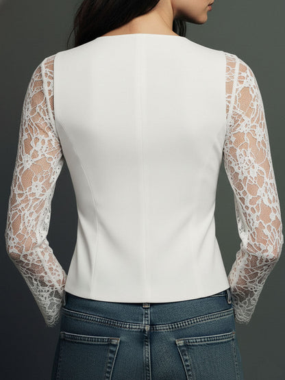 Noémie | Blazer Cintré à Dentelle
