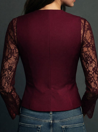 Noémie | Blazer Cintré à Dentelle