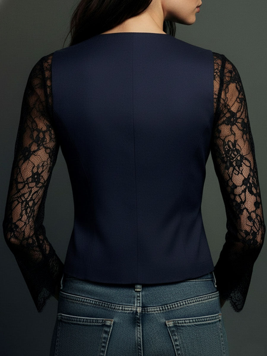 Noémie | Blazer Cintré à Dentelle