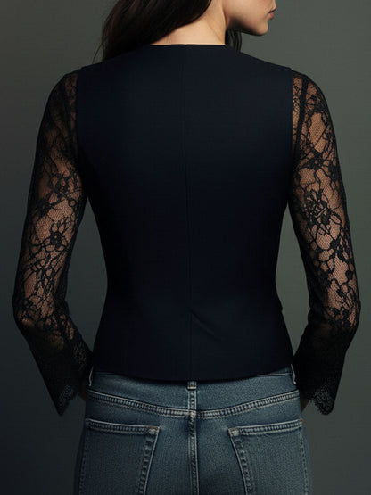 Noémie | Blazer Cintré à Dentelle