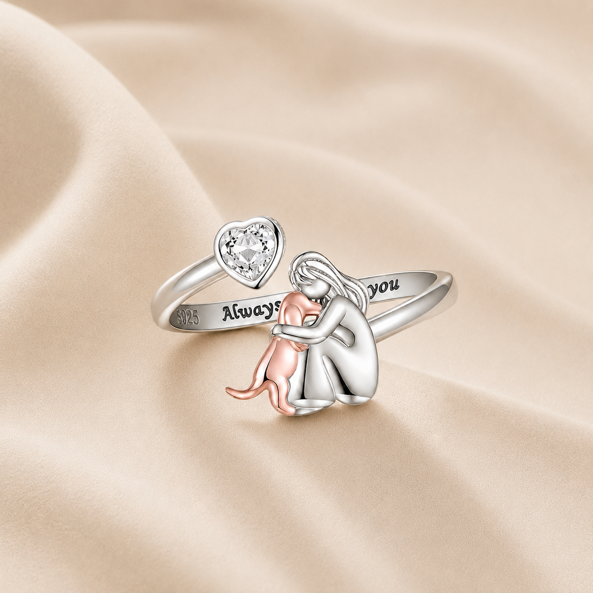 Constance | Bague Étreinte Éternelle Gravée