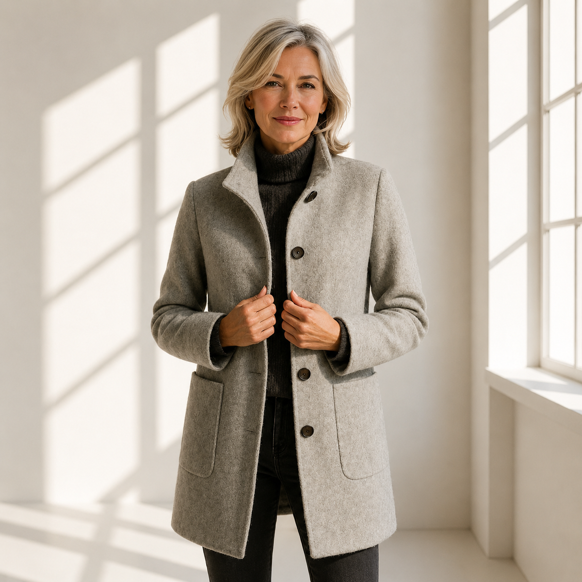 Philippine | Manteau Mi-Long Élégant