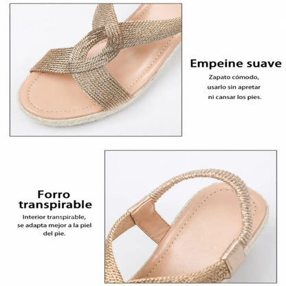 Sandales Compensées Tressées à la Main