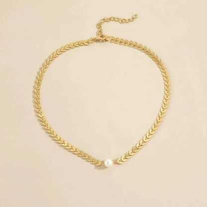 Hélène | Collier Grec Perle Dorée