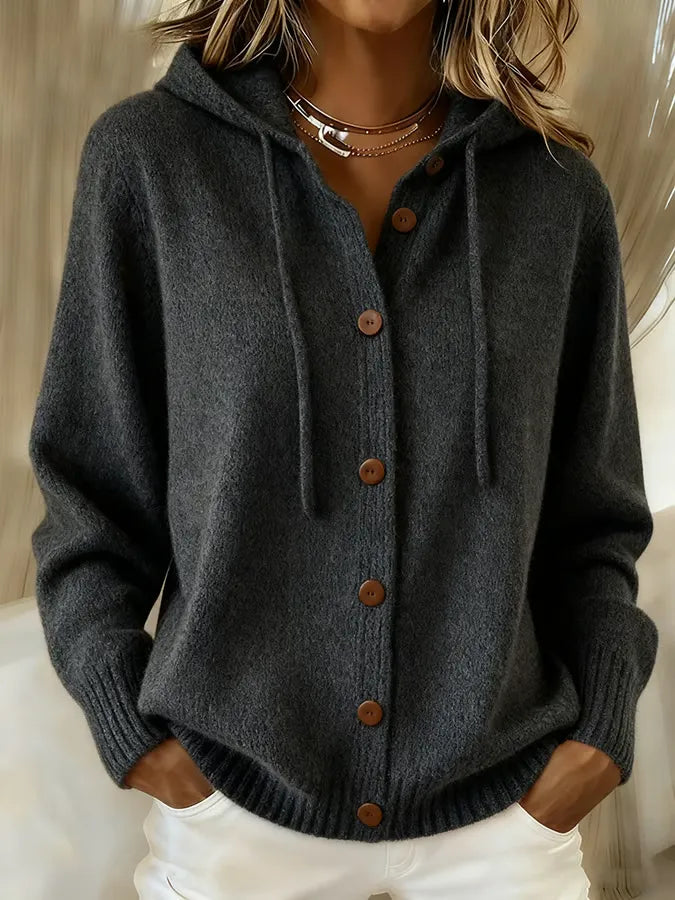 Ernestine | Gilet en Maille à Capuche