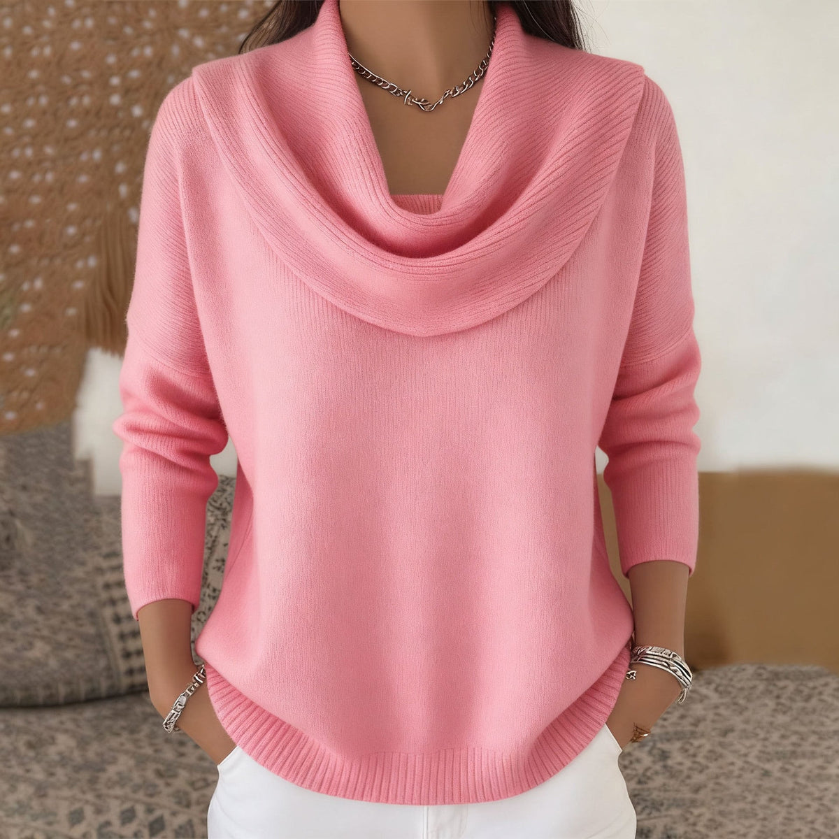 Léontine | Pull à Col Drapé