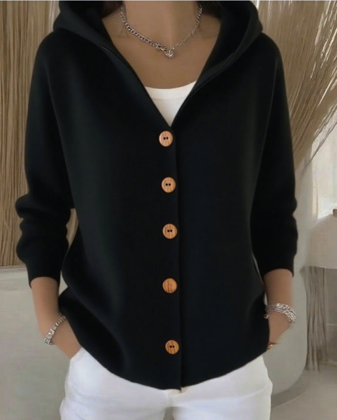 Sidonie | Gilet en Maille à Capuche Évasé