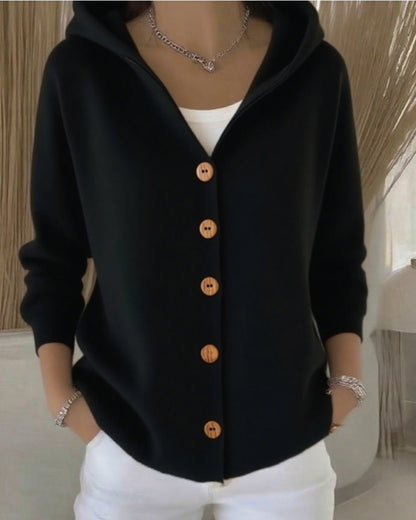 Sidonie | Gilet en Maille à Capuche Évasé