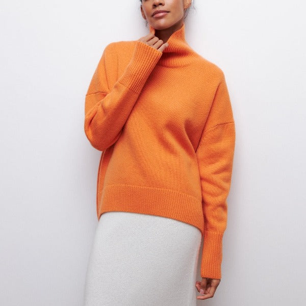 Blanche | Pull Col Roulé Oversize