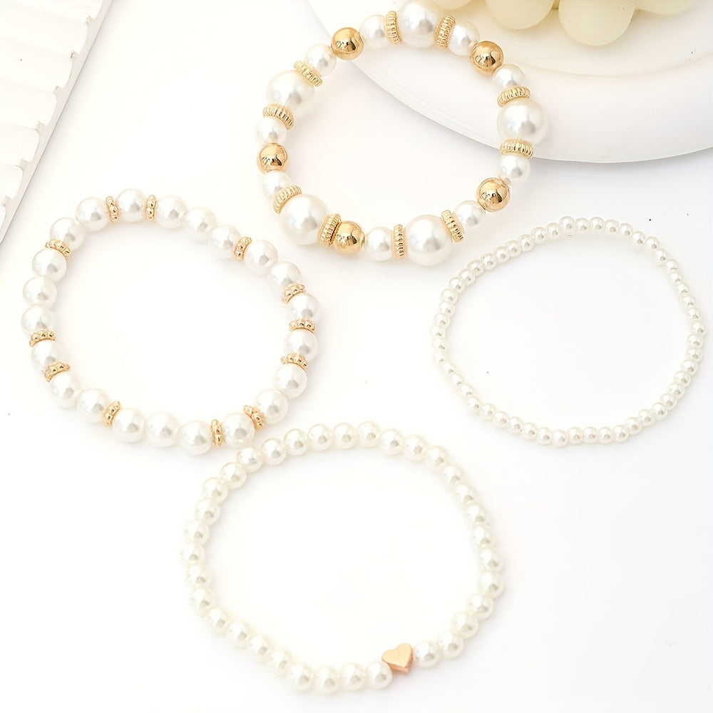 Louise | Ensemble de Bracelets Cœur et Perles