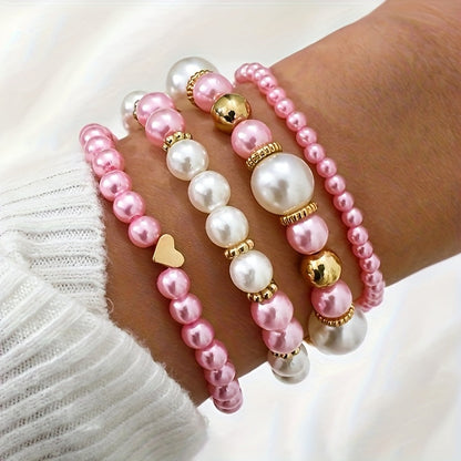 Louise | Ensemble de Bracelets Cœur et Perles