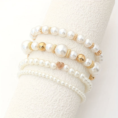 Louise | Ensemble de Bracelets Cœur et Perles