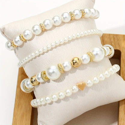 Louise | Ensemble de Bracelets Cœur et Perles