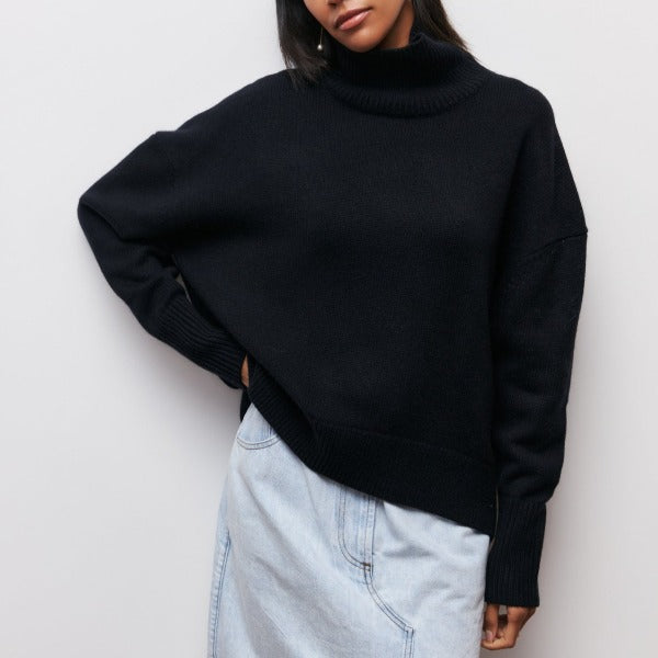 Blanche | Pull Col Roulé Oversize