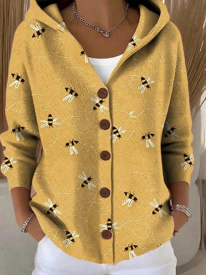 Faustine | Gilet Imprimé à Capuche