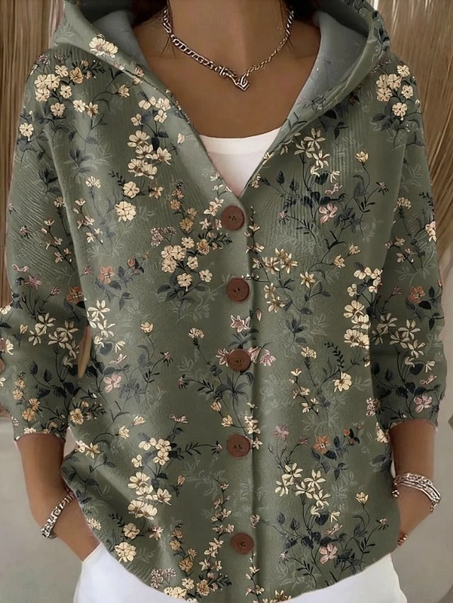 Faustine | Gilet Imprimé à Capuche