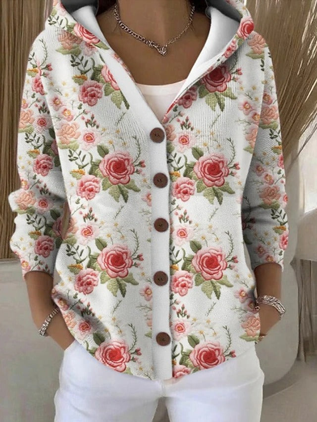 Faustine | Gilet Imprimé à Capuche