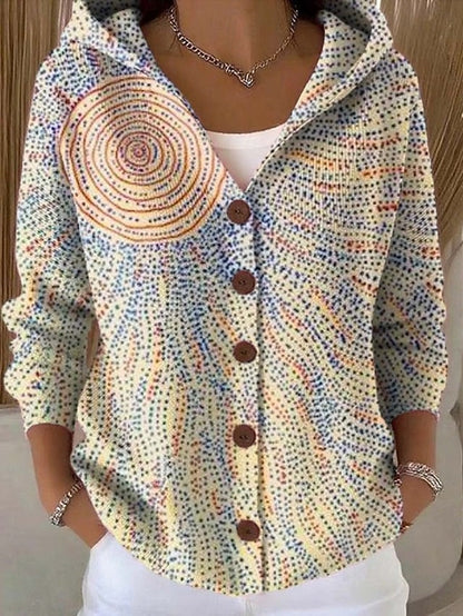 Faustine | Gilet Imprimé à Capuche