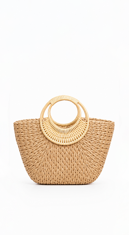 Bérénice | Sac Cabas Raphia Anse Bambou