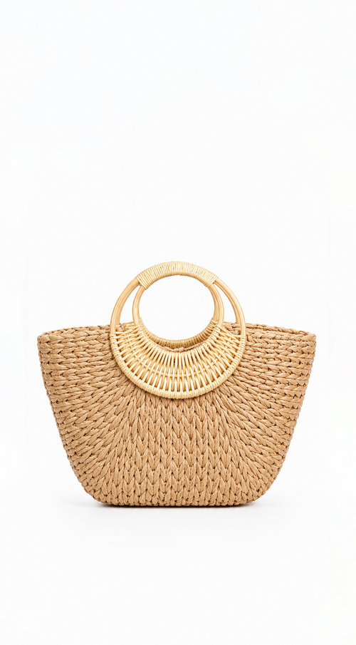 Bérénice | Sac Cabas Raphia Anse Bambou