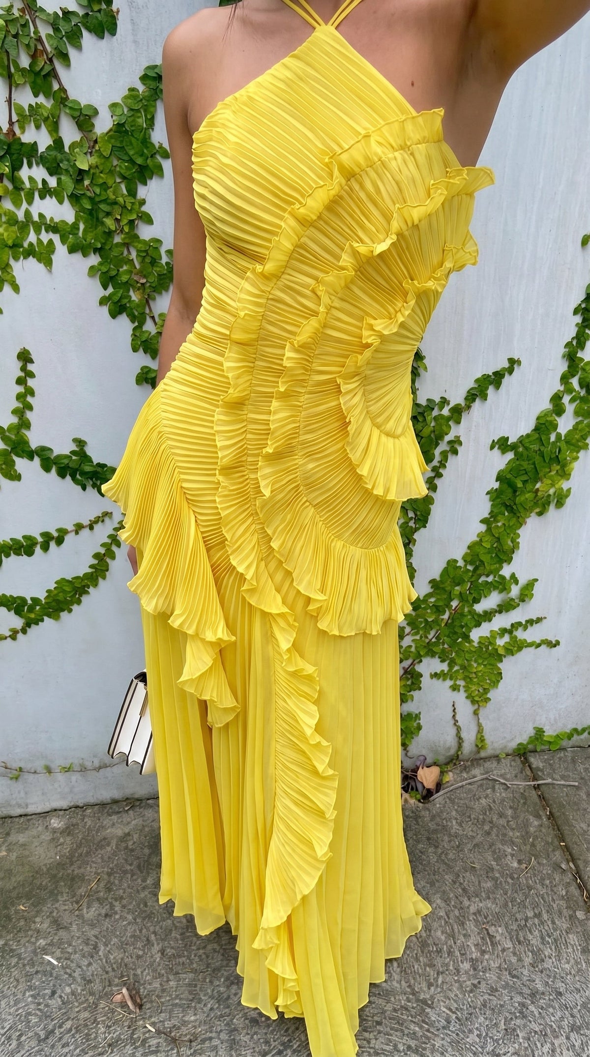 Isabelle | Robe Plissée Asymétrique Côte d'Azur